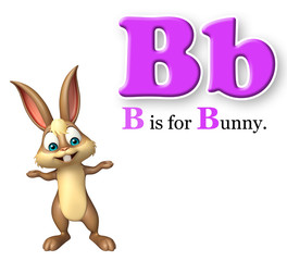 Bunny wild animal with alphabte