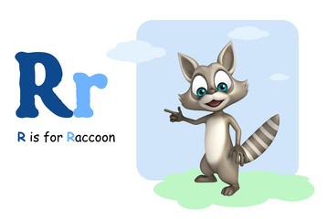 Raccoon with alphabet