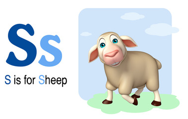 Sheep farm animal with alphabet