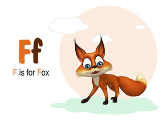Fox wild animal with alphabate