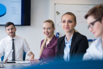 young business people group on team meeting at modern office