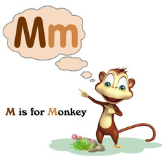 Fototapeta premium Monkey with alphabet