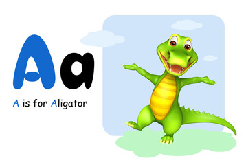 Aligator with alphabate