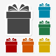 Multicolored paper stickers - Gift Box 