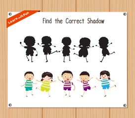 Find the correct shadow, education game for children - Fruits