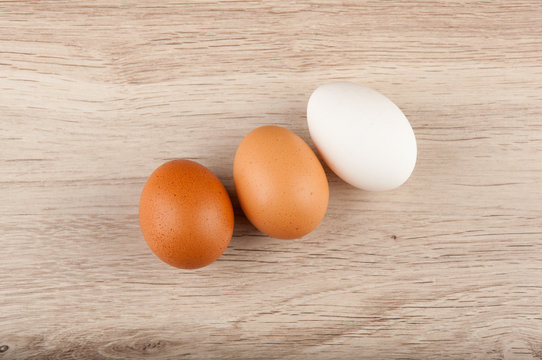 eggs laying on wooden table
