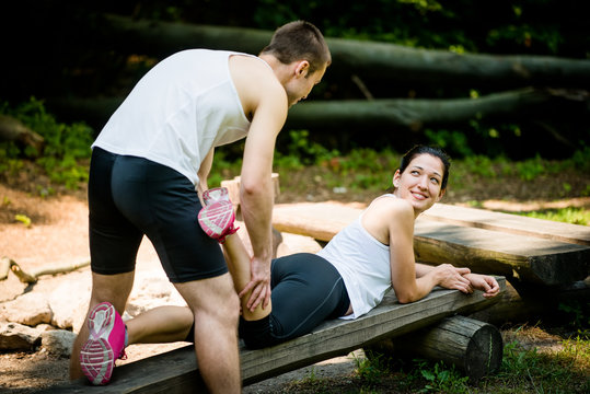 Massage after sport jogging