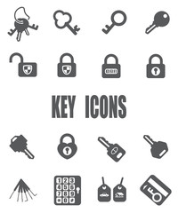 Key flat icon set - EPS 10 vector