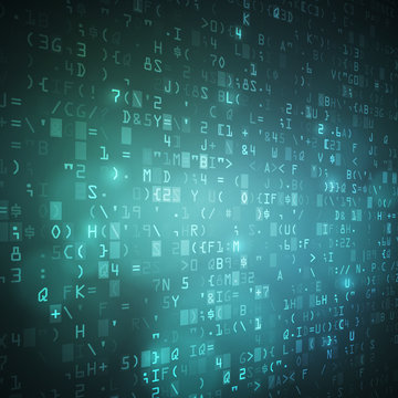 Computer digital binary data code vector background