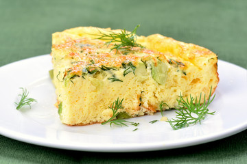 Omelet, close up view