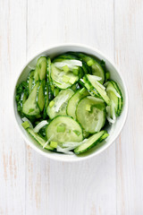Vegetable salad from cucumber