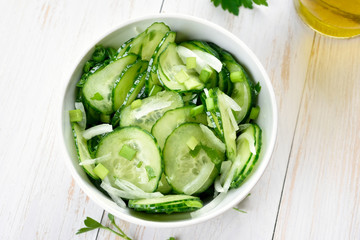 Vegetable salad from cucumber