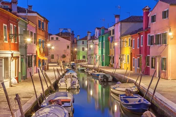 Wall murals Channel Canal and colorful houses on Burano Island