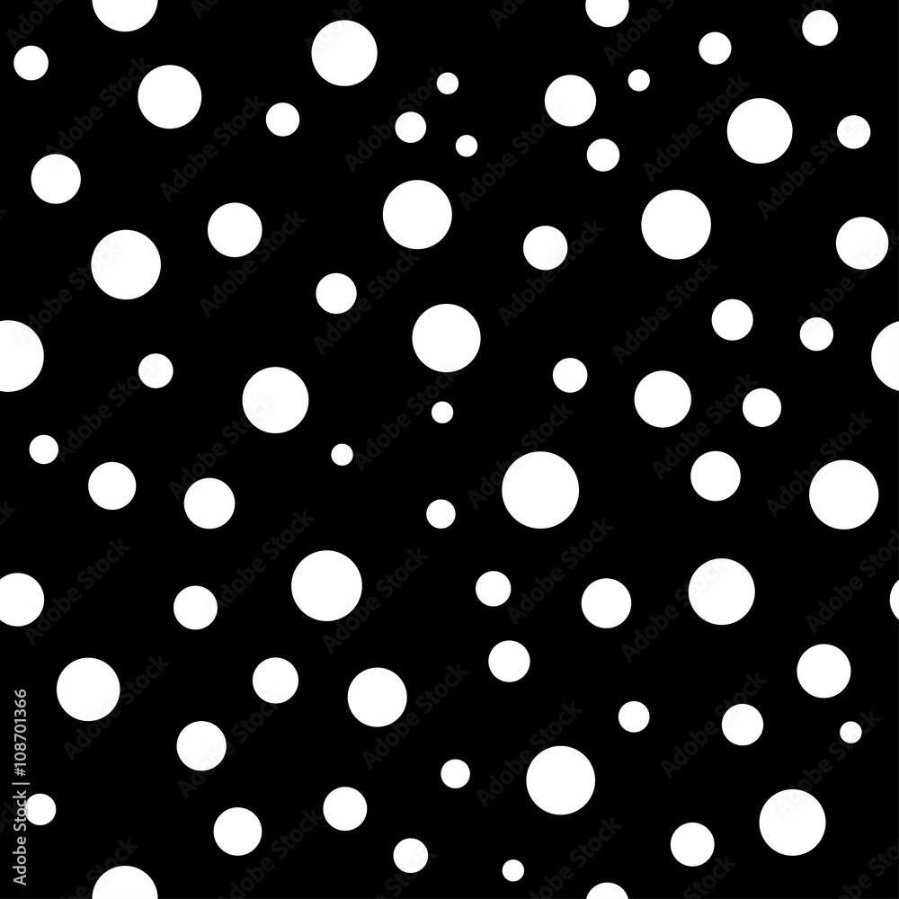 Canvas Prints polka dots seamless pattern. black and white template. abstract geometric round texture. big and sma