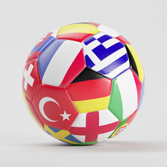 Fußball zur EM mit Flaggen aus Europa © Robert Kneschke