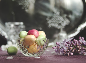 Candy in a glass bowl
