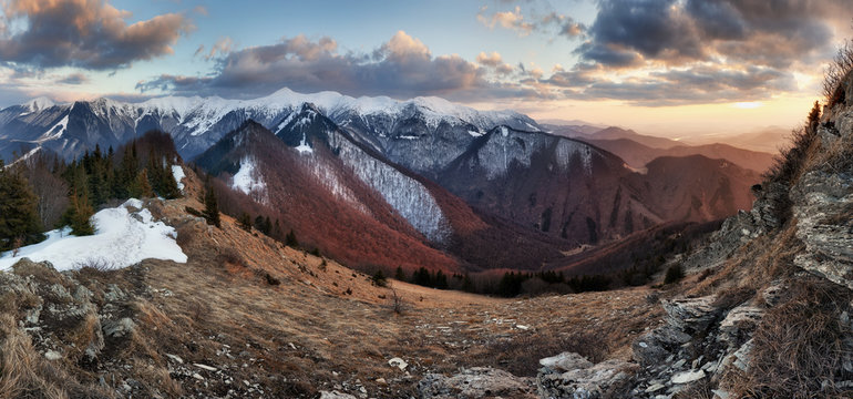 Mountain panorama, Beautiful mountain landscape.