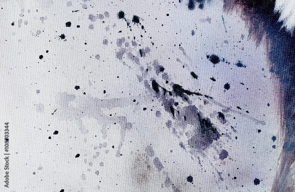 Poster abstract painting with blurry and stained structure. painting on canvas.