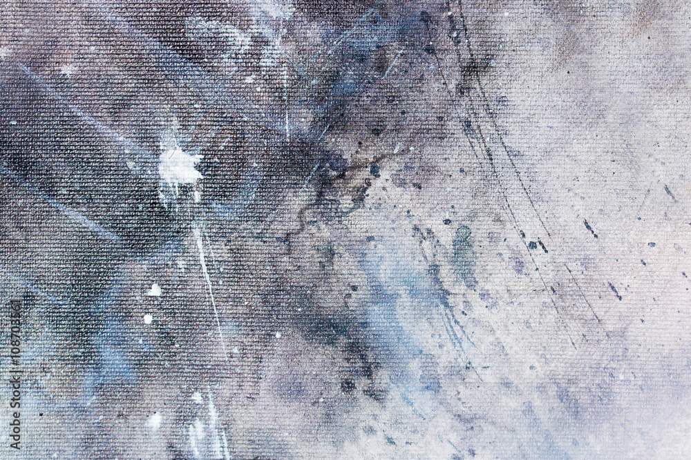 Poster abstract painting with blurry and stained structure. painting on canvas.