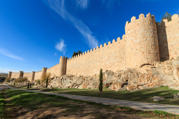 Naklejka premium Medieval walls of Avila, Spain