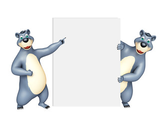 Bear collection with white board