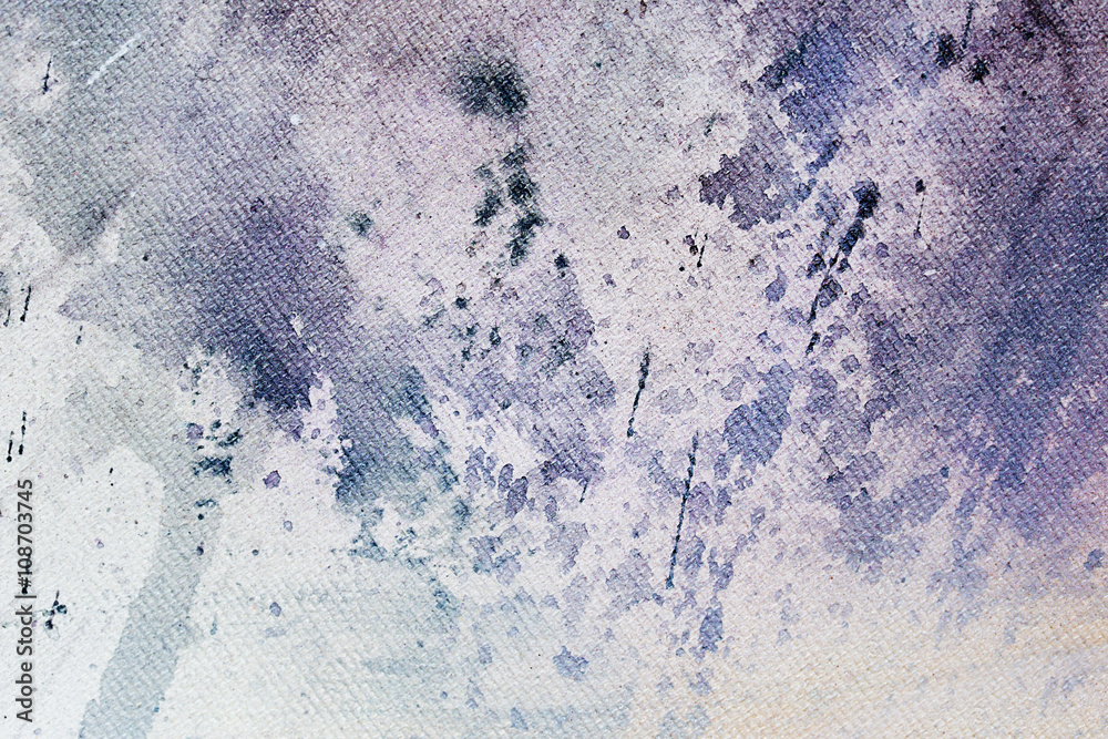 Poster abstract painting with blurry and stained structure. painting on canvas.