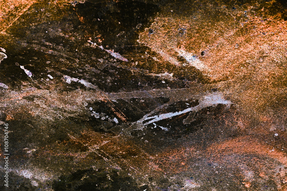 Poster abstract painting with blurry and stained structure. Color effect and Computer collage.