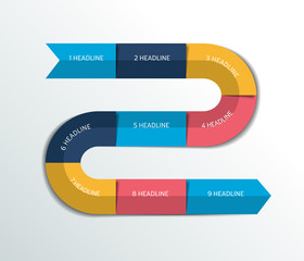 Process infographics options banner, template, scheme, chart, text layout. Step by step design. Vector illustration.