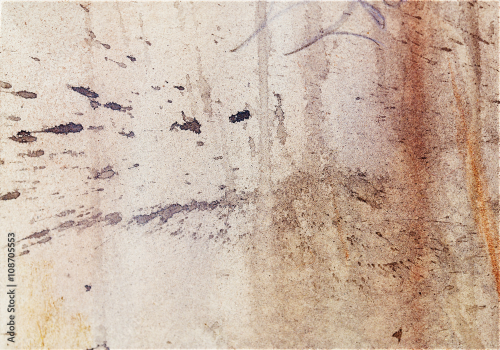 Poster abstract painting with blurry and stained structure. metal rust effect with glitter grains. painting