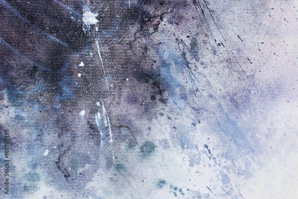 Poster abstract painting with blurry and stained structure. painting on canvas.