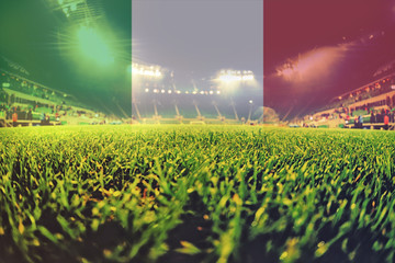 euro 2016 stadium with blending Italy flag