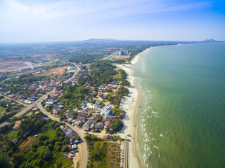 Aerial view of Balok beach, pahang malaysia