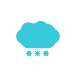 blue cloud snow colored flat icon