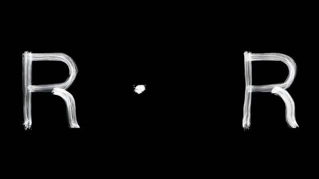 Created by light alphabet over black background. R. UHD