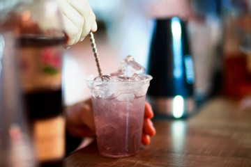 Bartender making a cocktail