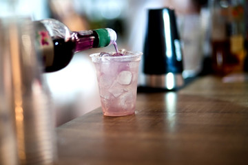 Bartender making a cocktail