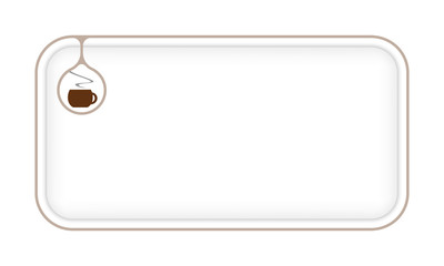 Vector simple box to fill your text and cup of coffee