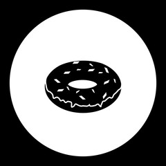 Fototapeta premium one simple isolated donut delicious and sweet silhouette icon eps10