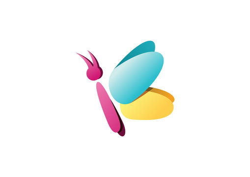 butterfly beautiful logo, beauty butterfly symbol icon design vector