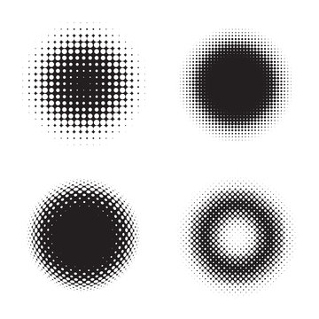 Halftone circles. Design elements. Vector illustration
