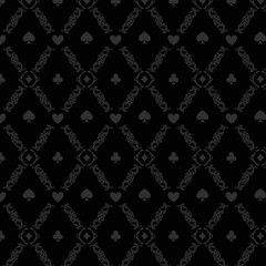 Luxury casino gambling poker background pattern with card symbols