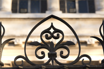 architectural detail of the synagogue in Rome. Italy