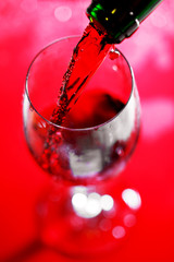 Red wine pouring