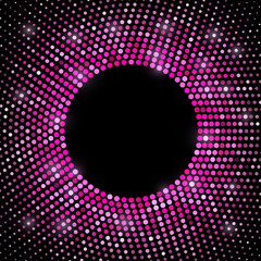 Abstract disco background with the circle. Vector Illustration