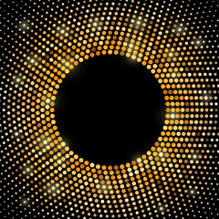 Abstract gold disco halftone background