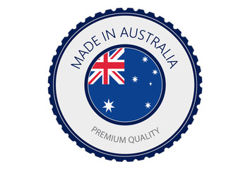 Made in Australia Seal, Australian Flag (Vector Art)