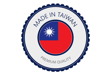 Made in Taiwan Seal, Taiwanese Flag (Vector Art)
