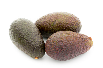 Avocado pieces set isolated on white background.