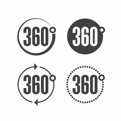 360 degrees view sign icon