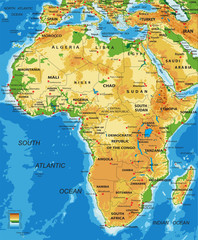 Africa-physical map - 108717507